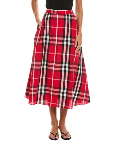 Duffield Lane Mira Midi Skirt In Red