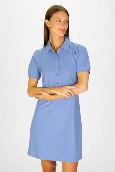 Duffield Lane Palmer Polo Dress In Cornflower Blue