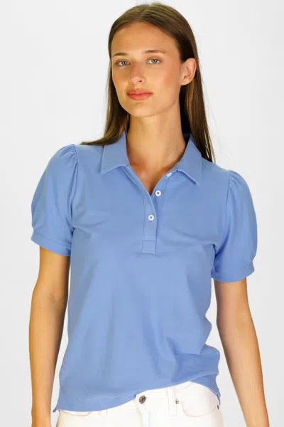 Duffield Lane Palmer Polo Top In Cornflower Blue