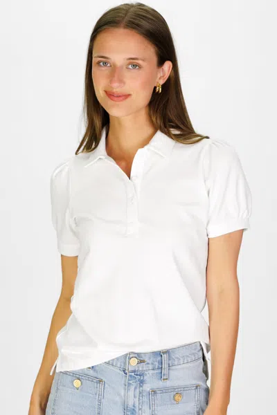 Duffield Lane Palmer Polo Top In White