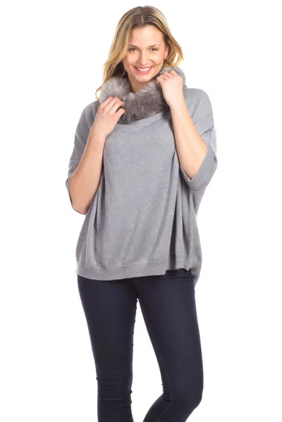 Duffield Lane Payton Poncho In Grey
