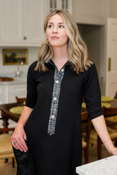 Duffield Lane Penny Dress In Black Ponte