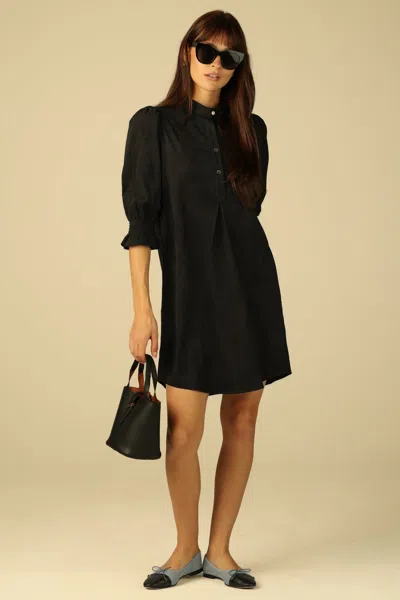 Duffield Lane Percy Popover Dress In Black