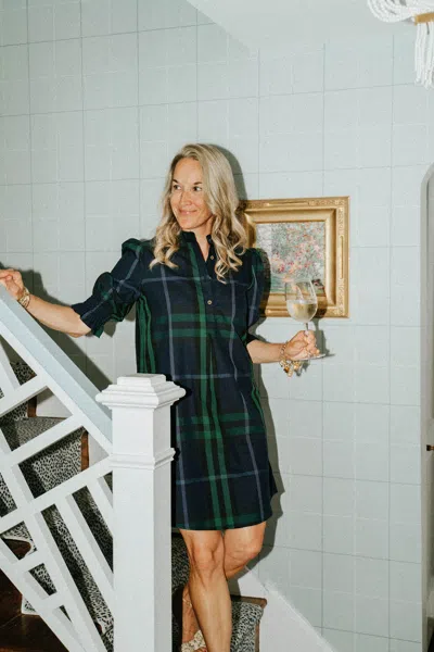 Duffield Lane Percy Popover Dress In Green