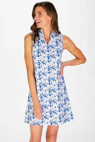 Duffield Lane Poppy Dress In Indigo Blooms