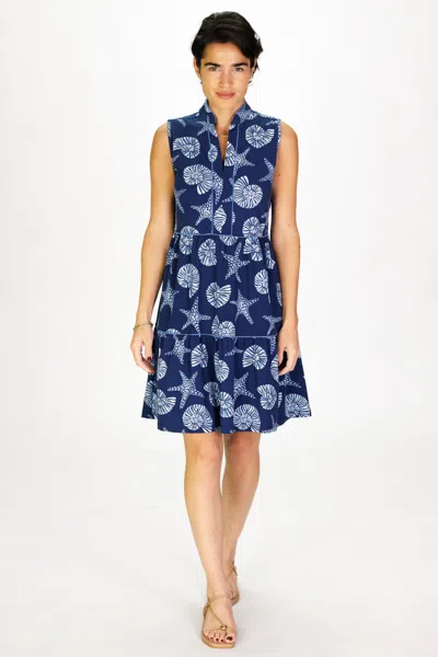 Duffield Lane Robin Dress In Marine Mosaic