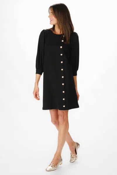 Duffield Lane Scalloped Cassidy Dress In Black