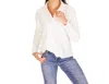 Duffield Lane Shea Long Sleeve Polo Shirt In White In White