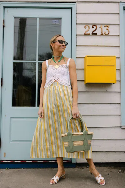 Duffield Lane Shelley Skirt In Charleston Sunset Stripe
