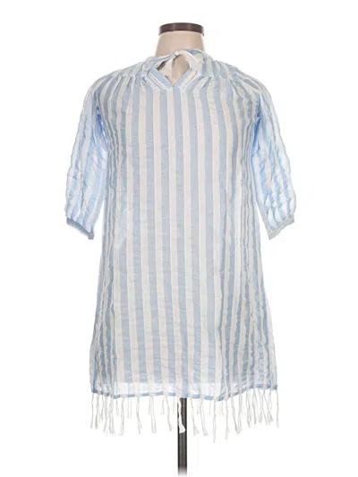 Pre-owned Duffield Lane Short Sleeve Button Down Shirt In Blue