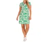 DUFFIELD LANE SHORT SLEEVE KIT COLLARED DRESS IN GREEN GARDEN