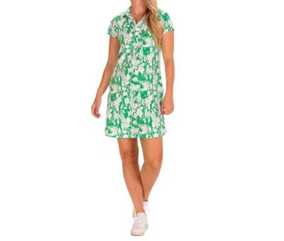 Duffield Lane Short Sleeve Kit Collared Dress In Green Garden In Multi