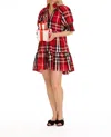 Duffield Lane Skye Dress In Red Plaid In Multi