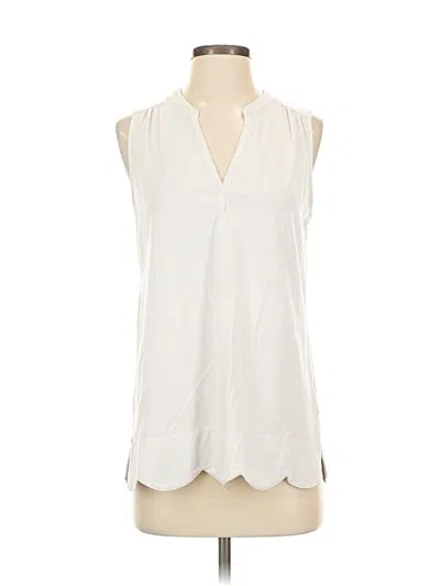 Pre-owned Duffield Lane Sleeveless Blouse In White