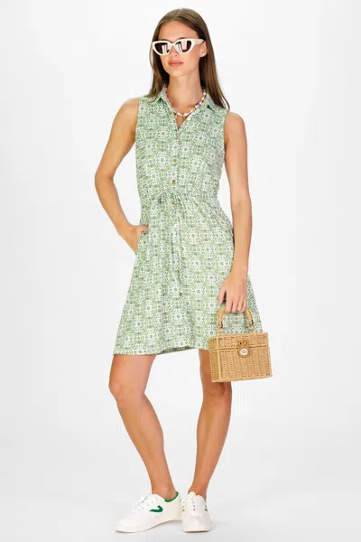 Duffield Lane Sleeveless London Dress In Ivy Courtyard