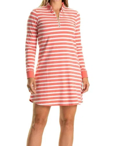 Duffield Lane Solange Dress In Coral/white Stripe In Pink