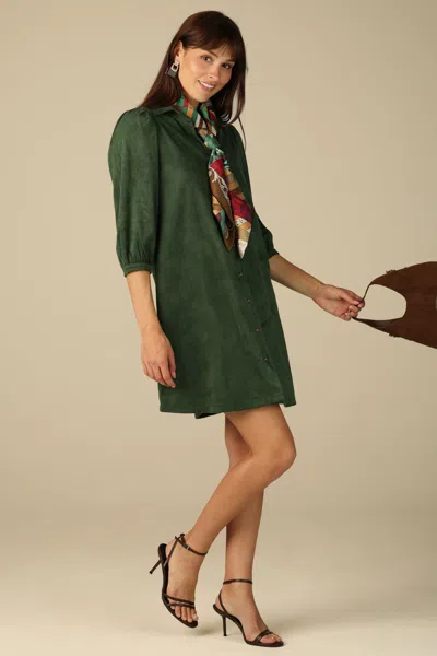 Duffield Lane Suede Ashlynn Dress In Green