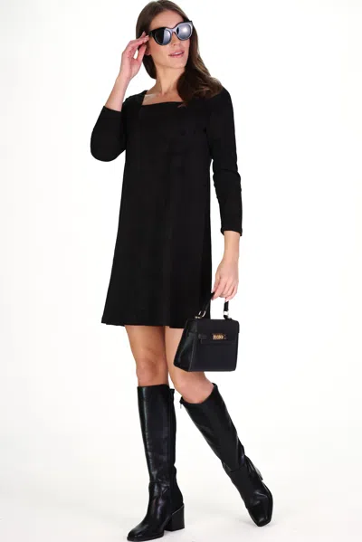 Duffield Lane Suede Erin Dress In Black
