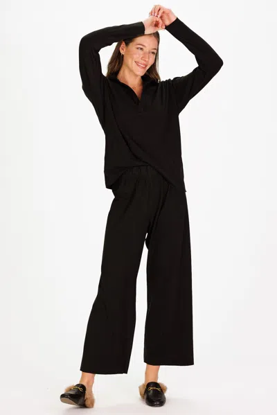 Duffield Lane Supersoft Cropped Peri Pant In Black