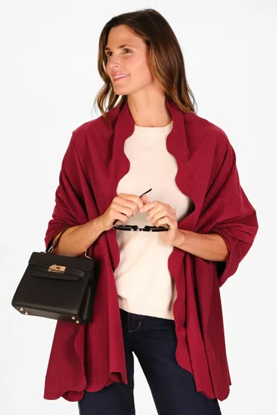 Duffield Lane Supersoft Lightweight Fleece Scarf In Pinot