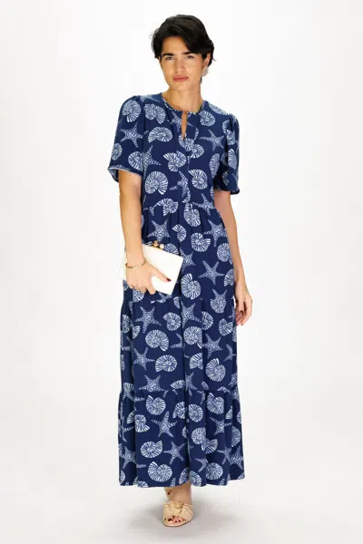 Duffield Lane Taryn Dress In Marine Mosaic