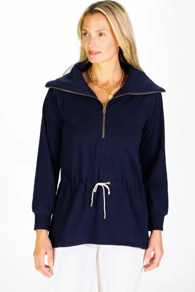 Duffield Lane Terra Quarter Zip In Navy Supersoft