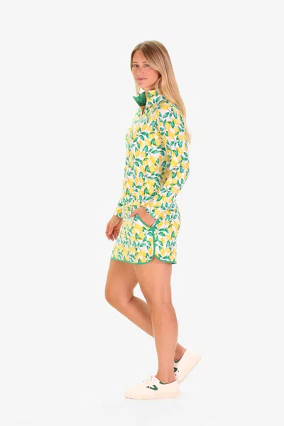 Duffield Lane The Active Everett Quarter Zip In Lemonade In Multi