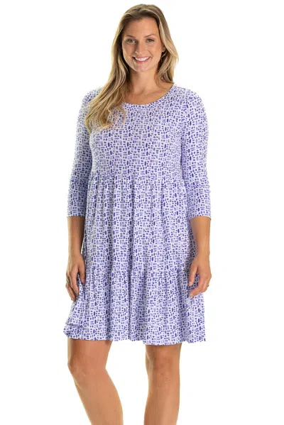 Duffield Lane The Ashton Dress In Blue Basketweave