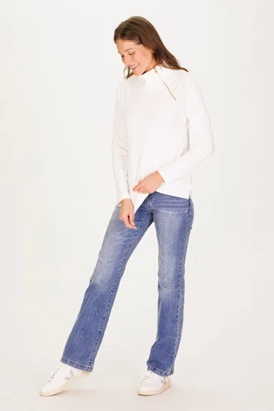 Duffield Lane The Bowen Sweatshirt In White Supersoft
