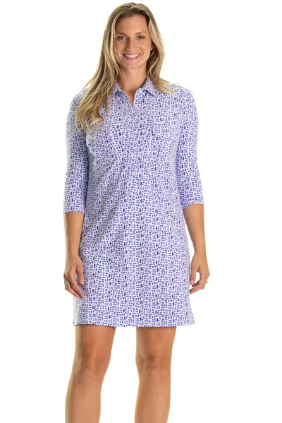 Duffield Lane The Coco Dress In Blue Basketweave