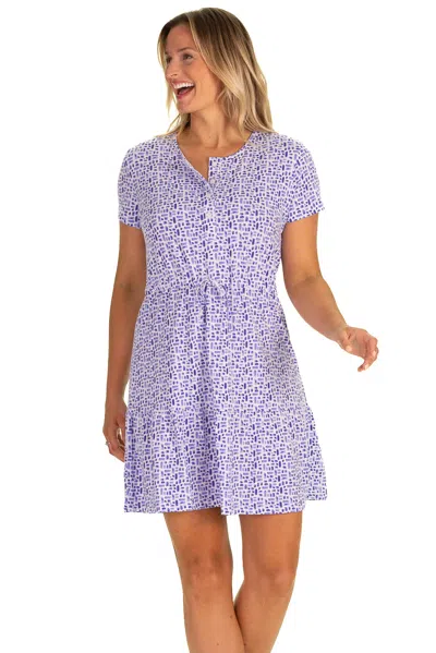 Duffield Lane The Dina Dress In Blue Basketweave