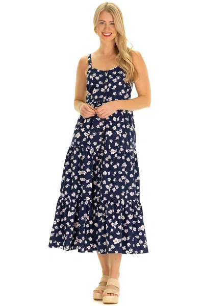 Duffield Lane The Duxbury Dress In Navy Floral