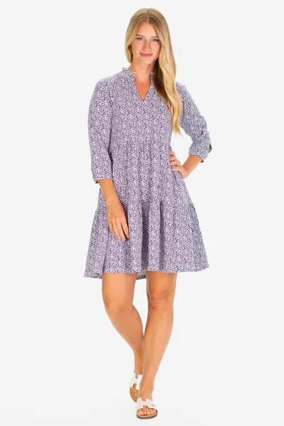 Duffield Lane The Fiona Dress In Navy Floret