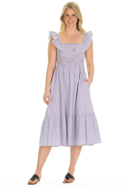 Duffield Lane The Wendy Dress In Hydrangea Gingham In Purple