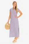 Duffield Lane The Gaia Maxi Dress In Navy Floret In Blue
