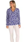 Duffield Lane The Hallie Hoodie In Leland Gal Blue Fern In Blue