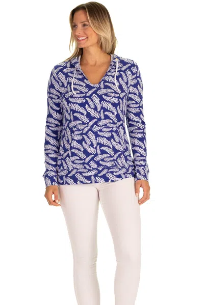 Duffield Lane The Hallie Hoodie In Leland Gal Blue Fern