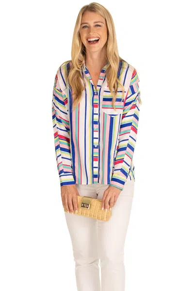 Duffield Lane The Helen Button Down In Boardwalk Stripe