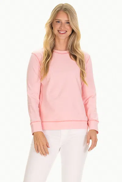 Duffield Lane The Hollis Crewneck In Supersoft Bonbon Pink
