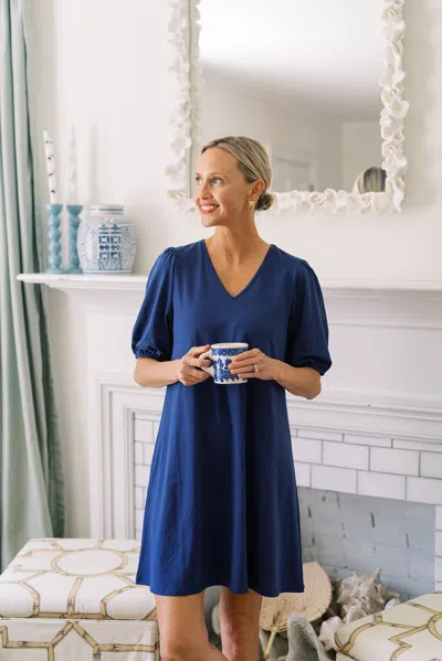 Duffield Lane The Laurel Dress In Royal Navy