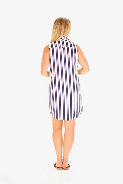 Duffield Lane The Lauren Dress In Double Navy Stripe In Blue