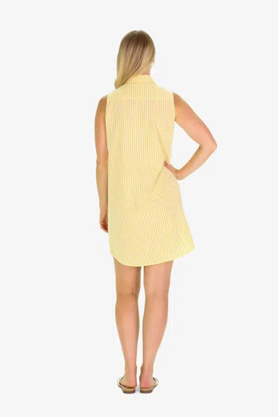 Duffield Lane The Lauren Dress In Lemon Linen Stripe