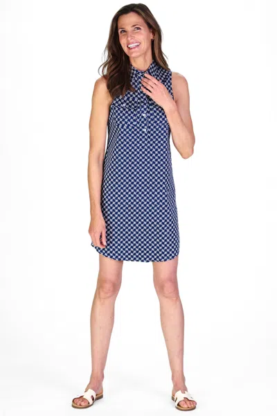 Duffield Lane The Lauren Dress In Navy Windmill