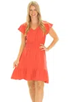 Duffield Lane The Leona Dress In Watermelon In Pink