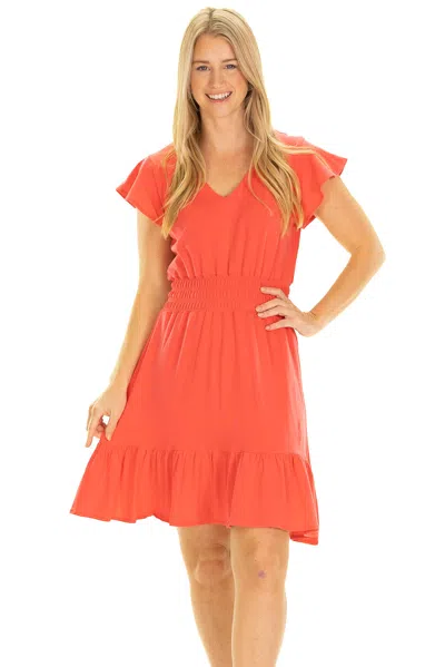 Duffield Lane The Leona Dress In Watermelon In Pink