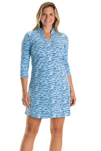 Duffield Lane The Lillian Dress In Leland Gal Shoreline In Blue