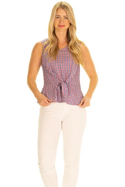 Duffield Lane The Luisa Tank In Red & Navy Gingham In Multi