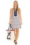 Duffield Lane The Mackinac Dress In Blue Coral In White