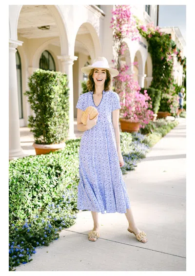 Duffield Lane The Magnolia Dress In Blue Basketweave