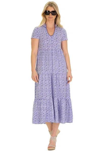 Duffield Lane The Magnolia Dress In Blue Basketweave In Multi